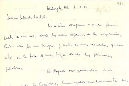 [Carta] 1956 oct. 7, Washington D.C., [EE.UU.] [a] Gabriela Mistral