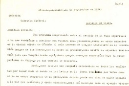 [Carta] 1954 sept. 11, Córdoba, [Argentina] [a] Gabriela Mistral, Santiago