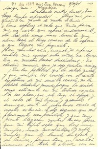 [Carta] 1954 oct. 9, [Argentina] [a] Gabriela Mistral