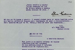 [Carta] 1954, Buenos Aires [a] Gabriela Mistral