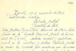 [Carta] 1954 nov. 22, Buenos Aires [a] Gabriela Mistral, Santiago
