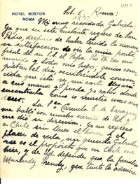 [Carta] [1933?] febr. 6, Roma, [Italia] [a] Gabriela [Mistral]