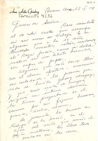 [Carta] 1954, ene. 22, Buenos Aires [a] Gabriela Mistral