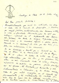 [Carta] 1936 jul. 10, Santiago, Chile [a] Gabriela [Mistral]