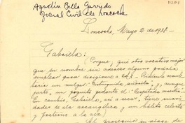 [Carta] 1938 mayo 2, Loncoche, [Chile] [a] Gabriela [Mistral]