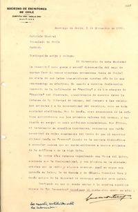 [Carta] 1935 dic. 5, Santiago [a] Gabriela Mistral, Madrid