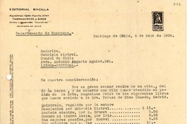 [Carta] 1936 mayo. 5, Santiago [a] Gabriela Mistral, Lisboa