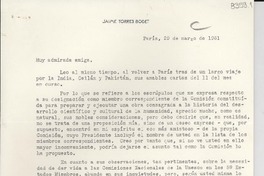[Carta] 1951 mar. 29, París [a] Gabriela Mistral