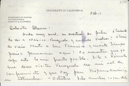 [Carta] [1947?] feb. 19, Berkeley, California, [EE.UU.] [a] [Gabriela Mistral]