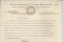 [Carta] [1947?] oct. 1, [Los Angeles, EE.UU.] [a] Gabriela [Mistral]