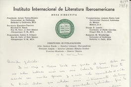 [Carta] [1954?] nov. 18, [Calif[ornia, EE.UU.] [a] Gabriela [Mistral]