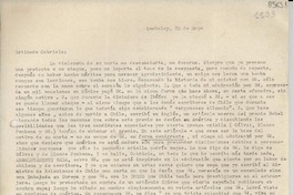 [Carta] [1933?] mayo 20, Berkeley, [EE.UU.] [a] Gabriela Mistral