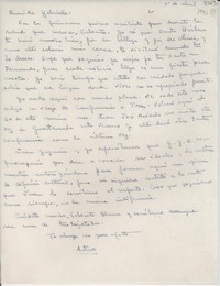 [Carta] [1946] abr. 1, [Berkeley, EE.UU.] [a] Gabriela Mistral