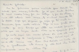 [Carta] [1946] abr. 1, [Berkeley, EE.UU.] [a] Gabriela Mistral