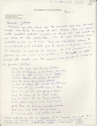 [Carta] [1947] ene. 9, [Berkeley, EE.UU.] [a] Gabriela Mistral