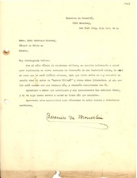 [Carta] [1932?], New York, EEUU [a] Gabriela Mistral, Madrid, España