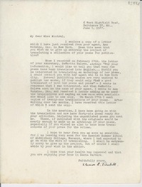 [Carta] 1947 June 5, Baltimore, Maryland, [EE.UU.] [a] [Gabriela] Mistral