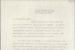 [Carta] 1948 mayo 10, Baltimore, Maryland, [EE.UU.] [a] [Gabriela Mistral]