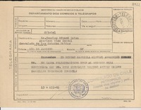 [Telegrama] 1945 dic. 13, Petrópolis [a] Charles Edward Eaton, Vice Consul, Consulado de Estados Unidos