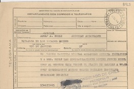 [Telegrama] 1945 dic. 13, Petrópolis [a] Adolf A. Berle, Embajador de Estados Unidos
