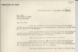 [Carta] 1945 dic. 15, Petrópolis [a] Evaristo F. Pais, Buenos Aires