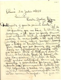 [Carta] 1938 jul. 3, Olmué [a] Lucila Godoy
