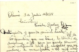 [Carta] 1938 jul. 3, Olmué [a] Lucila Godoy