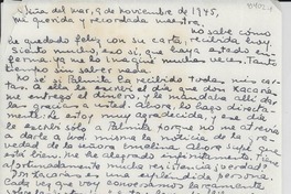 [Carta] 1945 nov. 9, Viña del Mar, [Chile] [a] [Gabriela Mistral]