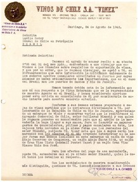 [Carta] 1942 ago. 24, Santiago, [Chile] [a] Lucila Godoy, Cónsul de Chile en Petrópolis, Brasil