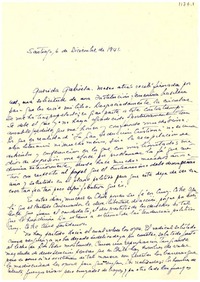 [Carta] 1941 dic. 6, Santiago [a] Gabriela Mistral