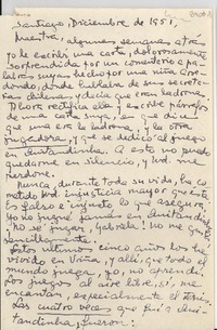 [Carta] 1951 dic., Santiago, [Chile] [a] [Gabriela Mistral]