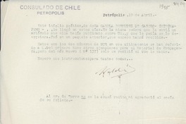 [Carta] [1945] abr. 19, Petrópolis, [Brasil] [a] [Gabriela Mistral]