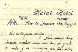 [Carta] 1942 mayo. 13, Río de Janeiro [a] Gabriela Mistral, Petrópolis