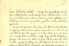 [Carta] [1933?], Vichuquén, Chile [a] Gabriela Mistral