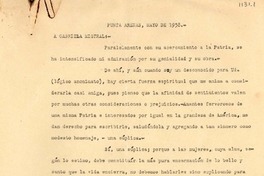 [Carta] 1938 may., Punta Arenas [a] Gabriela Mistral