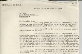 [Carta] 1946 ene. 21, Petrópolis [a] Abel Romeo Castillo, Guayaquil
