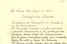 [Carta] 1938 jun. 2, La Serena, Chile [a] Gabriela Mistral