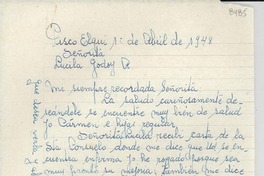 [Carta] 1948 abr. 1, Pisco Elqui, [Chile] [a] Lucila Godoy A.