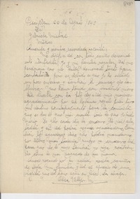 [Carta] 1949 ago. 20, Pisco Elqui, [Chile] [a] Gabriela Mistral, México