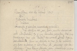 [Carta] 1949 ago. 20, Pisco Elqui, [Chile] [a] Gabriela Mistral, México