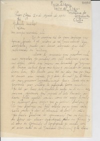 [Carta] 1950 ago. 21, Pisco Elqui, [Chile] [a] Gabriela Mistral, México