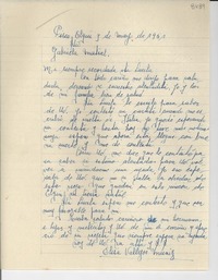 [Carta] 1951 mayo 9, Pisco Elqui, [Chile] [a] Gabriela Mistral