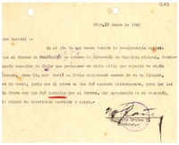 [Carta] 1943 ene. 13, Santiago, Chile [a] don Gabriel