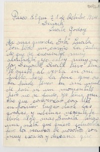 [Carta] 1954 oct. 21, Pisco Elqui, [Chile] [a] Lucila Godoy