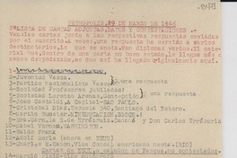 [Carta] 1946 mar. 29, Petrópolis [a] Gabriela Mistral
