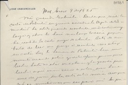 [Carta] 1925 ene. 9, México [a] Gabriela Mistral