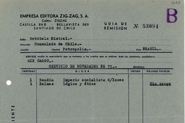 [Carta] 1943 oct. 19, Santiago [a] Gabriela Mistral, Petrópolis