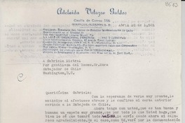 [Carta] 1946 abr. 10, [Guayaquil], [Ecuador] [a] Gabriela Mistral, Washington, D.C., [EE.UU.]