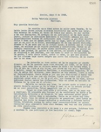 [Carta] 1925 mayo 2, México [a] Gabriela Mistral, Santiago