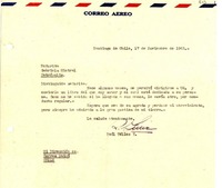 [Carta] 1943 nov. 17, Santiago [a] Gabriela Mistral, Petrópolis